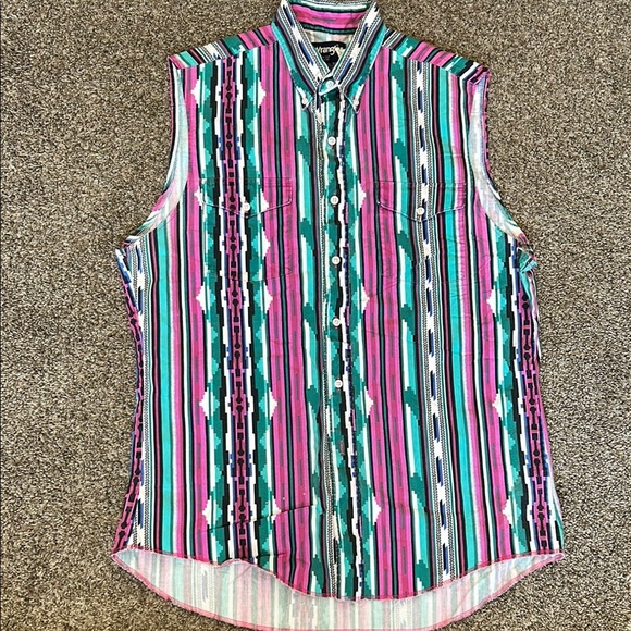 Vintage Wrangler Brush Hopper Aztec Tank Top - Picture 1 of 5